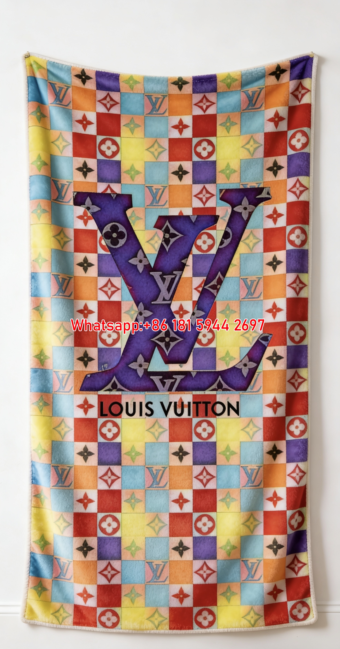 LV Mosaic Tile Blanket Geometric Monogram Throw IMG_3570